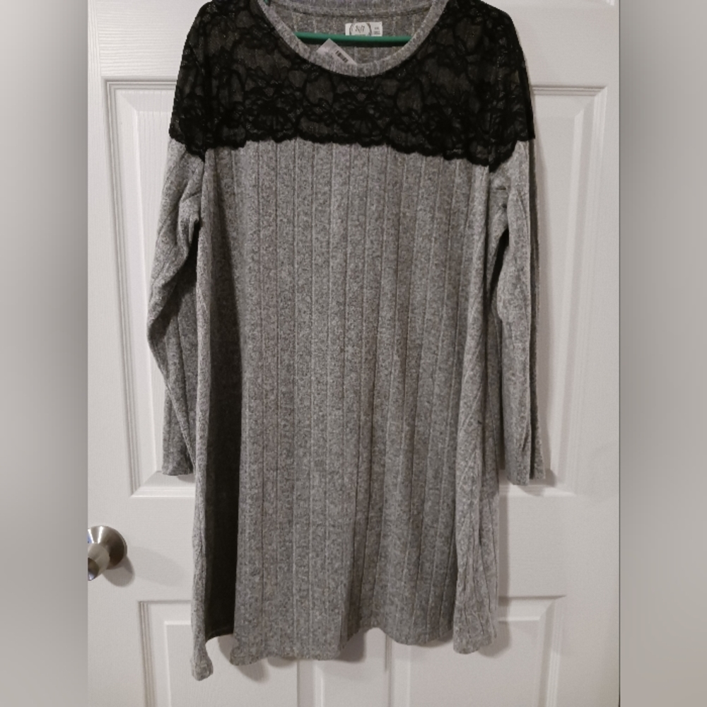 NEW!!! Maurices Black and Gray Sweater Dress Size 2X *NWT*